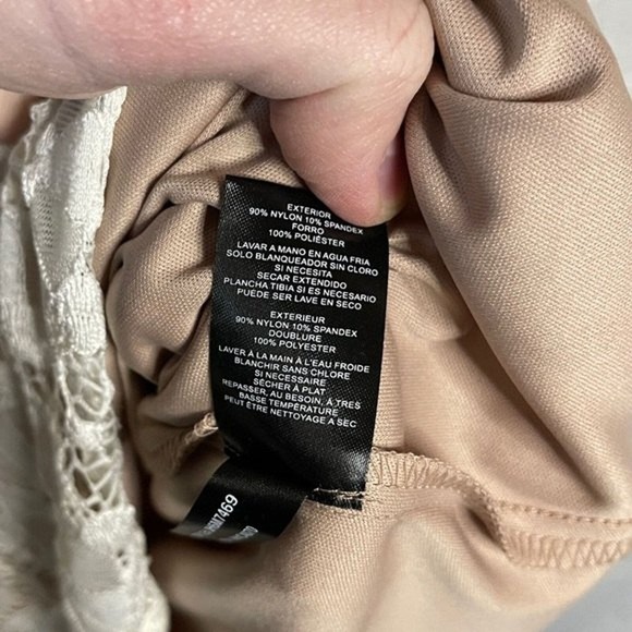 Jessica Howard Womens 8 Shift Dress All Over Lace Floral Crochet Overlay White - Picture 7 of 8